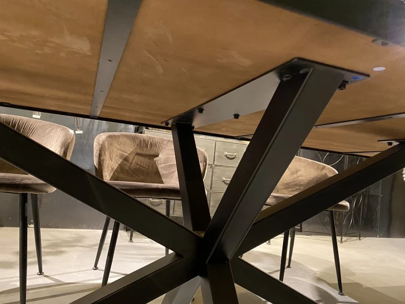 Esstisch schwarz Metallgestell, Tisch schwarz Metall, Länge 240 cm