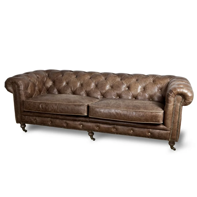 Chesterfield Sofa braun, Sofa braun Chesterfield, Breite 220 cm