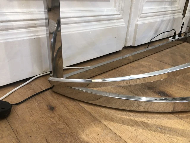 Konsole verchromt Glas, Wandtisch verchromt Metall und Glas, Konsole Glas, Breite 120 cm