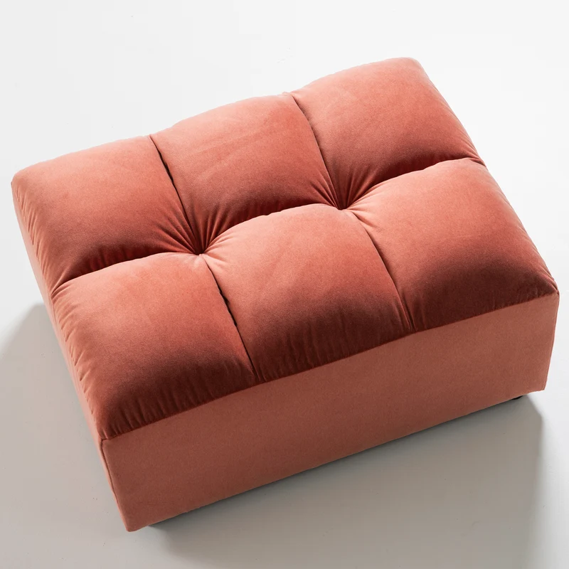 Allure hocker gewaschener samt blush