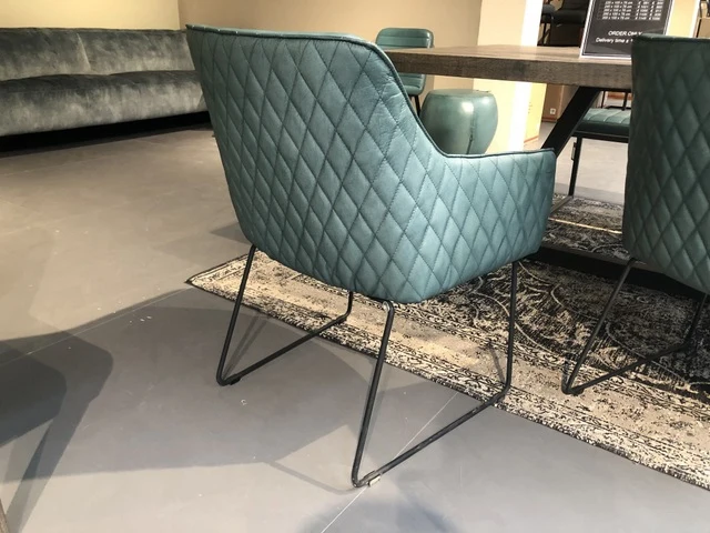 Stuhl petrol, Leder Stuhl