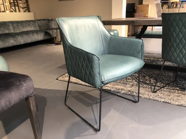 Stuhl petrol, Leder Stuhl