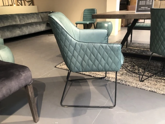 Stuhl petrol, Leder Stuhl