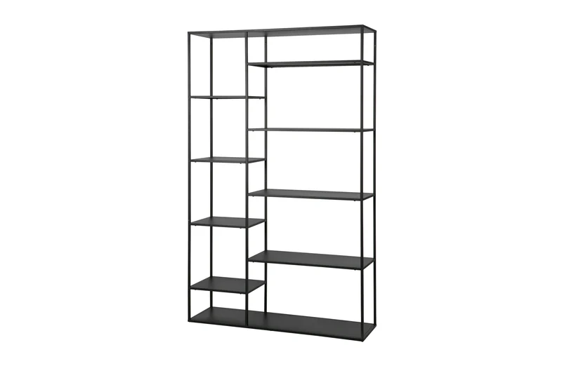 Metall Regal schwarz, Regal schwarz, Bücherregal Metall schwarz, Breite 120 cm