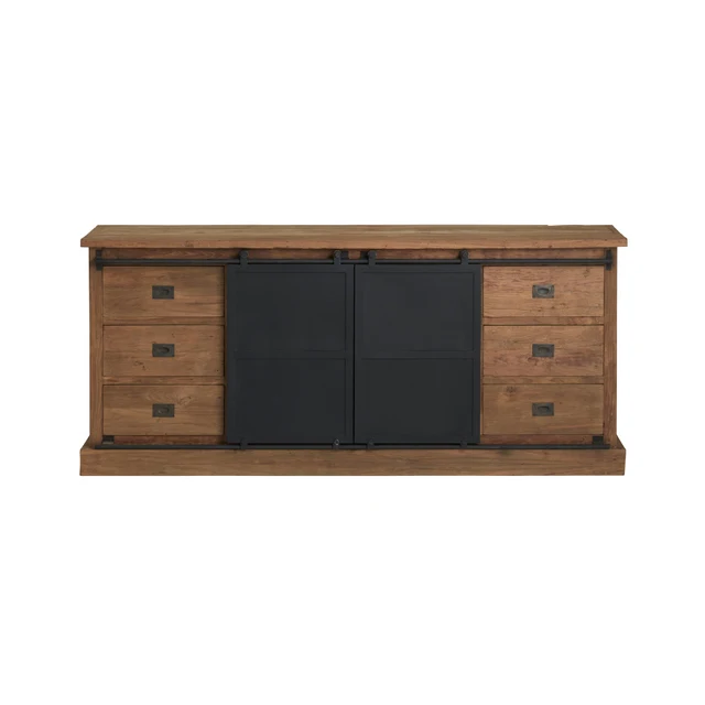 Sideboard Schiebetüren Landhaus, Anrichte Teak Landhaus, Küchenschrank Landhausstil, Breite 180 cm