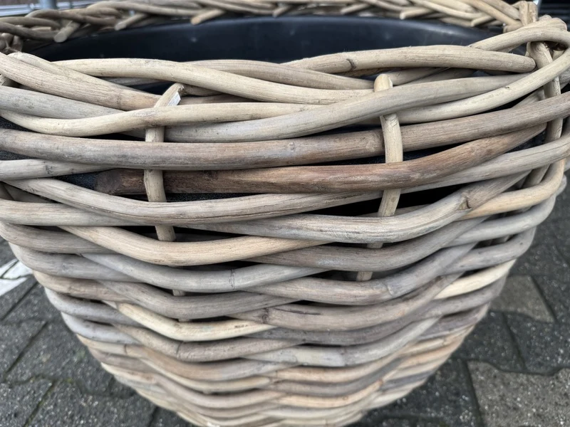 Pflanzkorb Rattan, Pflanztopf Rattan, Blumentopf Rattan, Durchmesser 65 cm