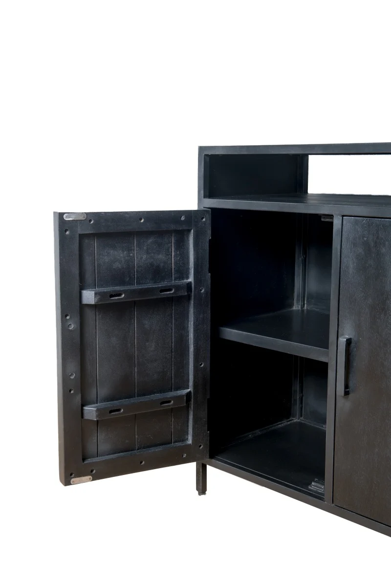Sideboard schwarz, Anrichte schwarz, Schrank schwarz, Breite 180 cm