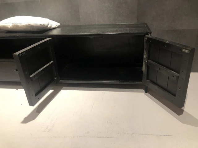 Lowboard schwarz, TV Schrank schwarz, TV Lowboard schwarz, Fernsehschrank schwarz, Breite 220 cm