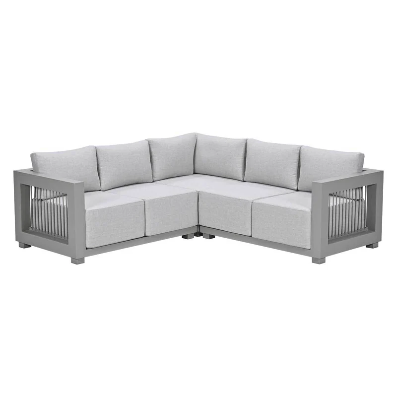 Gartenlounge taupe, Lounge taupe, Garteneckbank taupe, Sitzgruppe Aluminium taupe