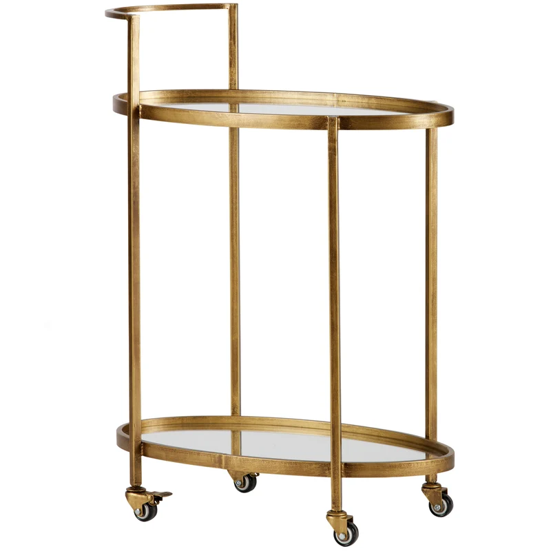 Push trolley metall antique brass