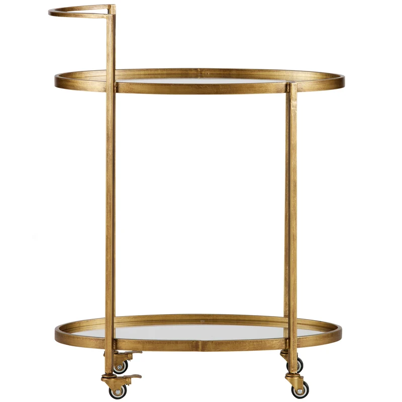 Push trolley metall antique brass