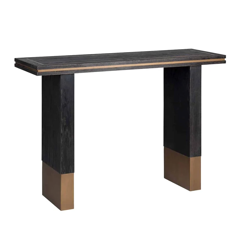 Konsole schwarz, Konsolentisch schwarz Eiche furniert, Breite 150 cm