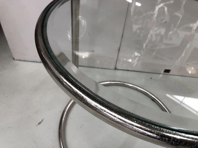 Runder Glastisch, Beistelltisch rund Glas, Durchmesser 46 cm