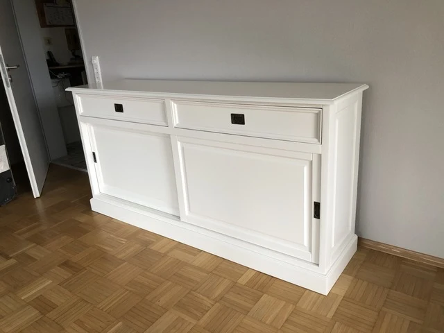 Sideboard weiß Landhaus, Anrichte weiß Landhausstil, Breite 186 cm