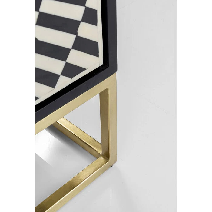 Sideboard weiß-schwarz-Gold, Anrichte Gold schwarz, Breite 160 cm