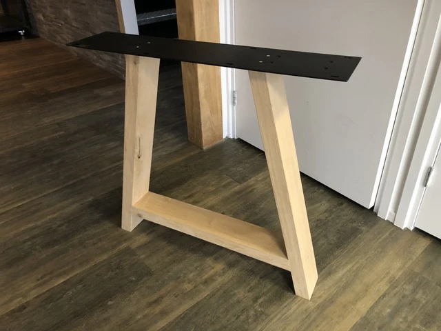 2er Set Tischgestell Holz Eiche, Holzuntergestell für Tische, Breite 78 cm