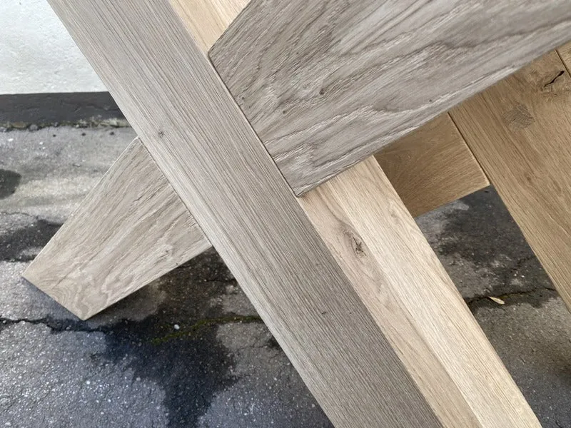 2er Set Tischgestell Holz Eiche, Holzuntergestell für Tische, Breite 78 cm