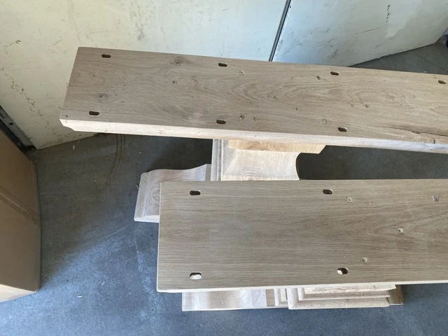 2er Set Tischgestell Holz Eiche, Holzuntergestell für Tische, Breite 78 cm