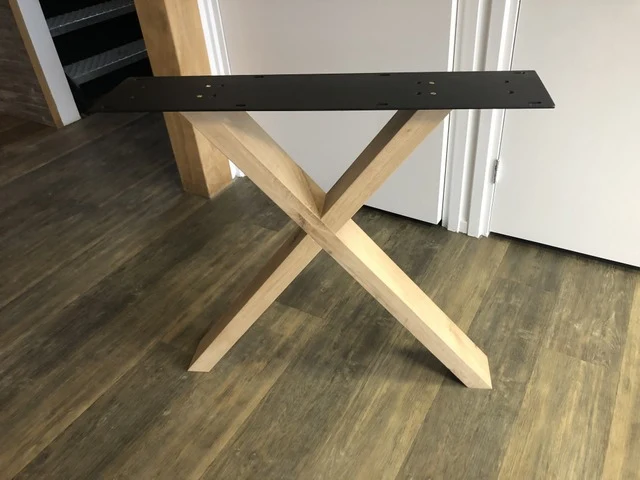 2er Set Tischgestell Holz Eiche, Holzuntergestell für Tische, Breite 78 cm