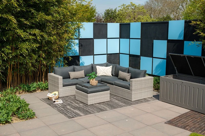 Loungesofa grau 4-teilig, Maße 240x240 cm (Ausverkauft)