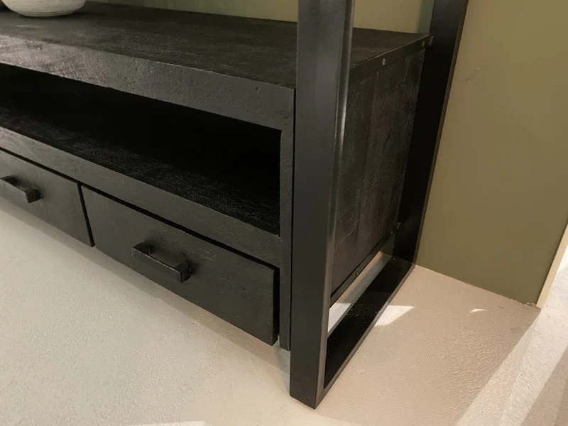 Regal schwarz Industriedesign, Metall Regal Industriedesign, Aktenregal schwarz Industrie, Breite 150 cm