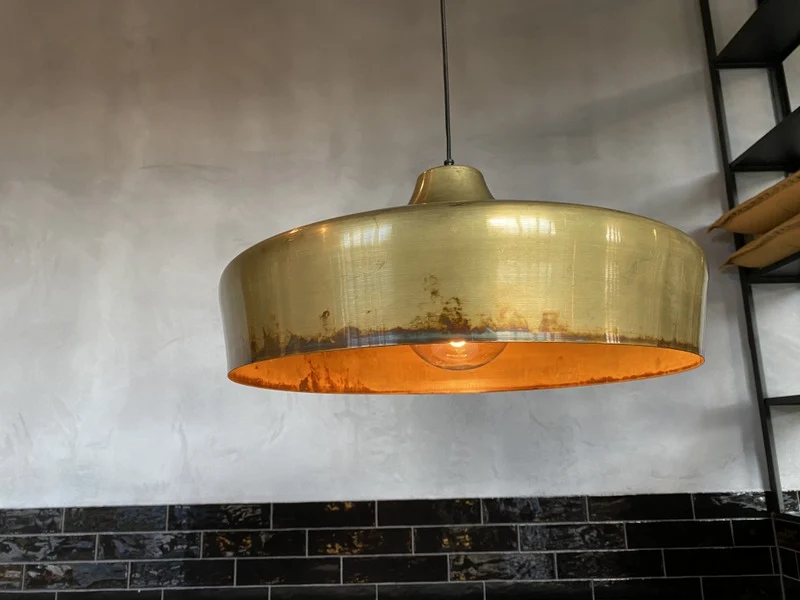 Hängeleuchte Gold, runder Pendelleuchte Gold-Antik, Durchmesser 46 cm