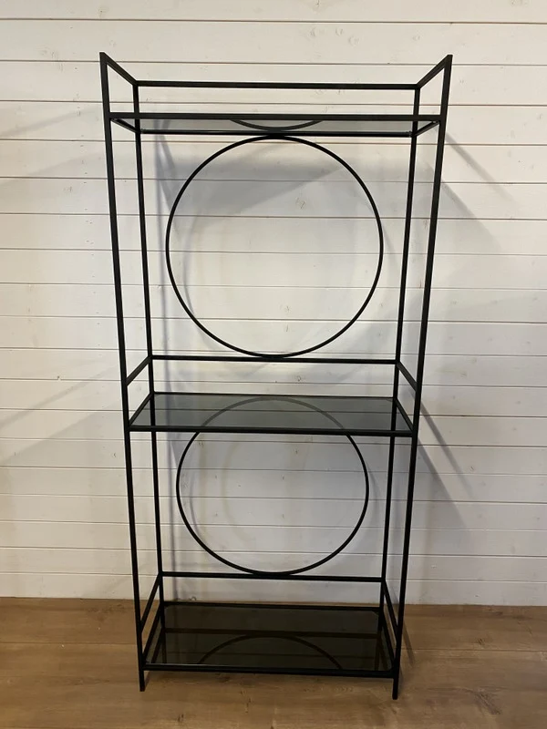 Regal schwarz Metall Industriedesign, Metall Regal, Breite 80 cm