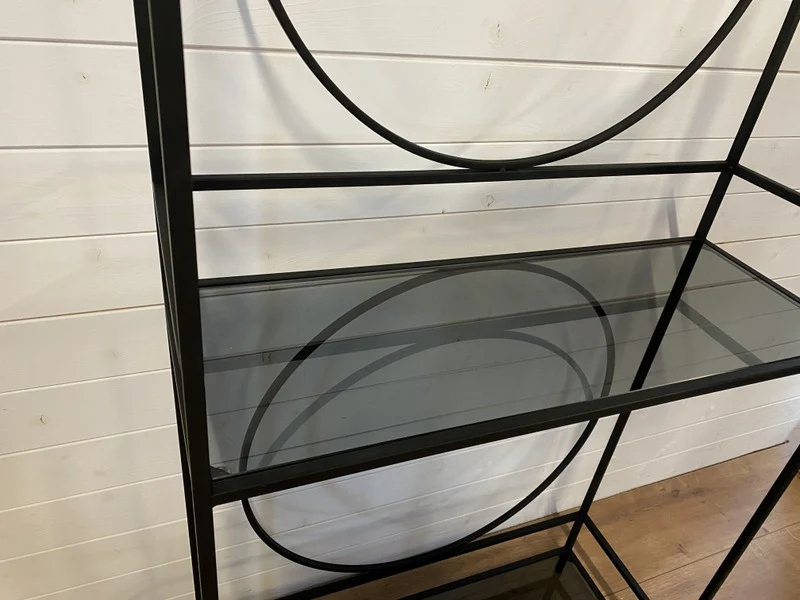 Regal schwarz Metall Industriedesign, Metall Regal, Breite 80 cm