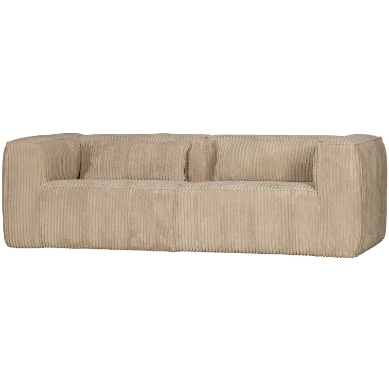 Bean 3,5-sitzer sofa gerippter stoff travertin
