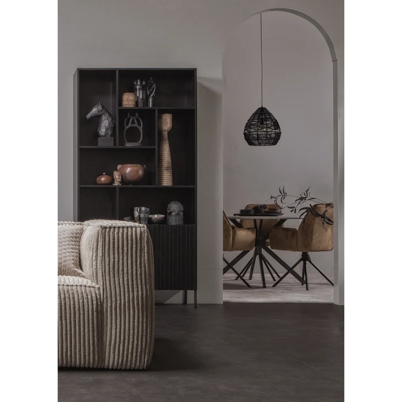 Bean 3,5-sitzer sofa gerippter stoff travertin
