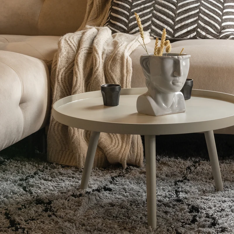 Mesa L holz beistelltisch sand