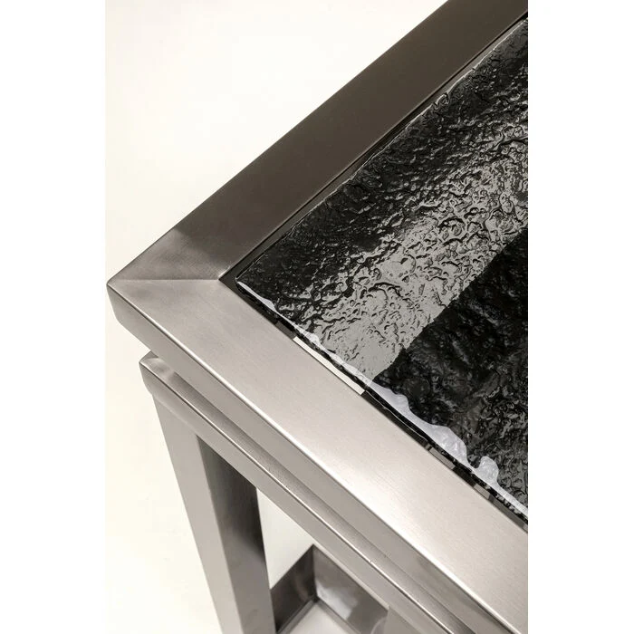 Konsole grau Glas-Metall, Gals-Konsole grau, Wandtisch Glas-Metall, Breite 160 cm