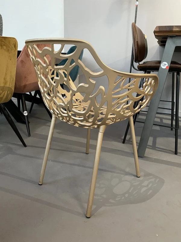 Gartenstuhl Gold, Designstuhl Gold Aluminium, Outdoor-Stuhl Gold