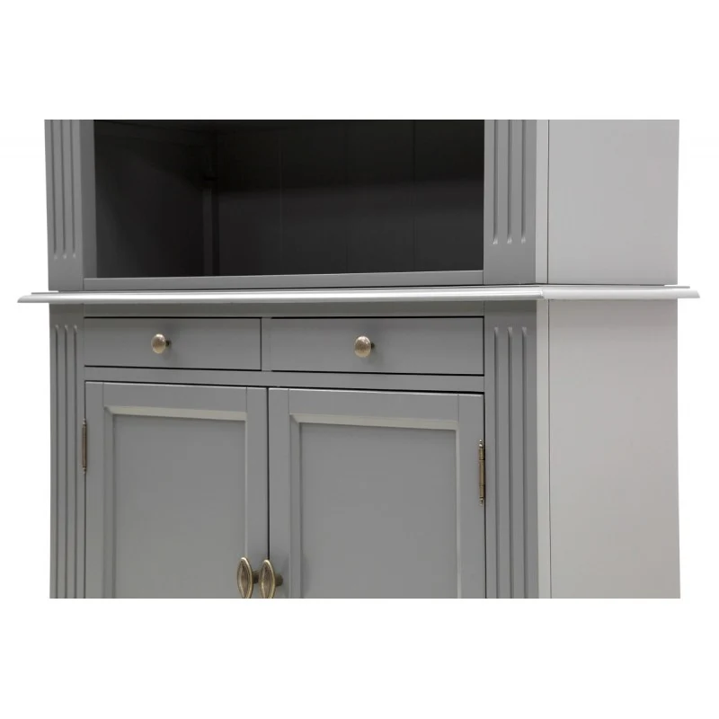 Bücherschrank grau Landhaus, Schrank grau, Aktenschrank grau Landhausstil, Breite 100 cm