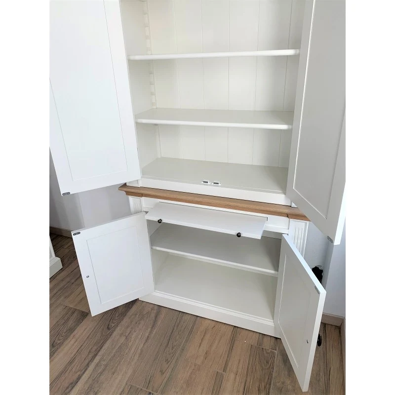 Bücherschrank weiß Landhaus, Schrank weiß, Aktenschrank weiß Landhausstil, Breite 100 cm