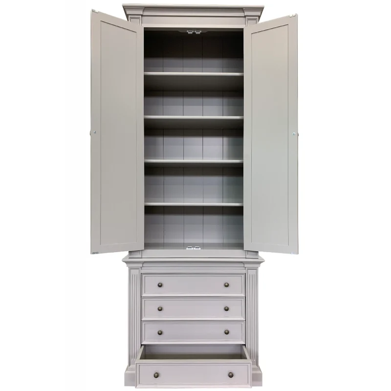 Schrank grau, Bücherschrank weiß Landhaus, Aktenschrank grau Landhausstil, Breite 100 cm