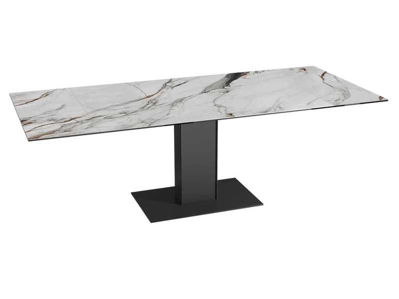 Esstisch Keramik Marmoroptik, Tisch Keramik-Tischplatte, Esstisch Marmoroptik ausziehbar, Länge 130-200 cm