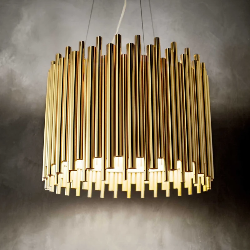Pendelleuchte Gold, Hängelampe Gold, Durchmesser 47 cm