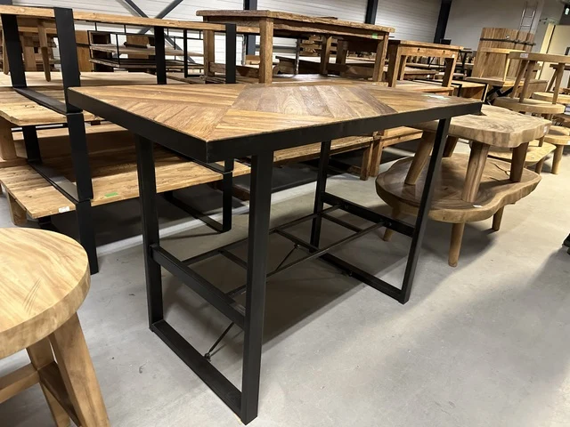 Bartisch Industriedesign, Bartisch Holz Metall, Breite 160 cm