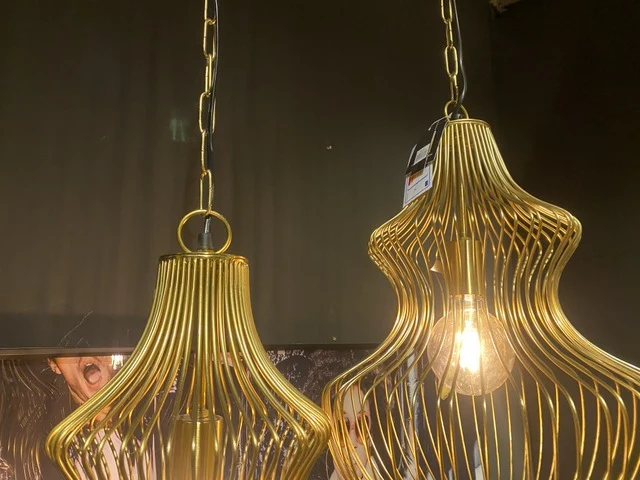 Hängeleuchte Gold, Pendelleuchte Gold, Hängelampe Gold, Durchmesser 35 cm