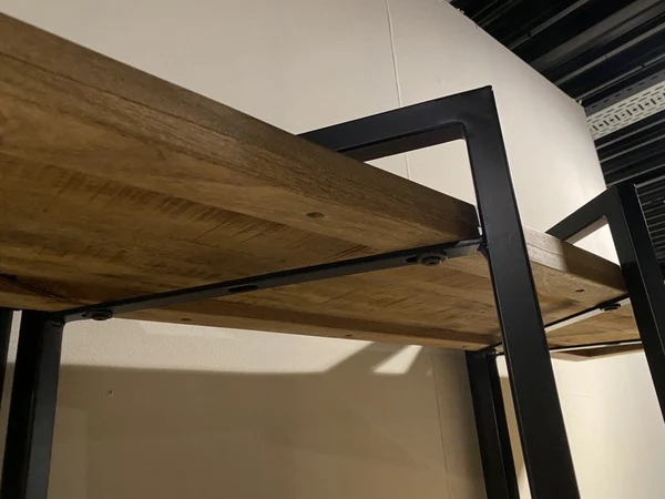 Bücherregal Metallgestell, Regal Naturholz Industriedesign, Breite 160 cm