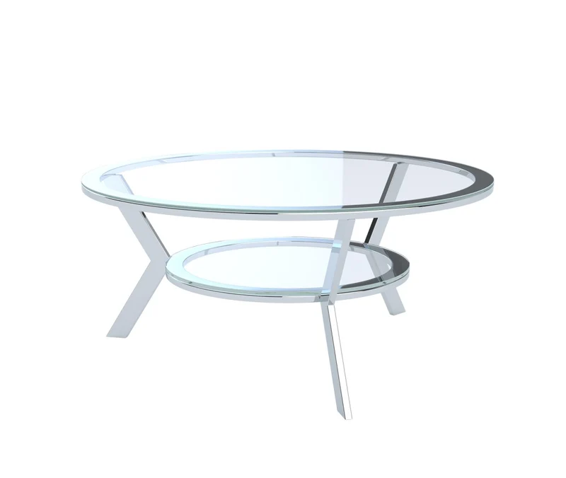 Glastisch rund, Couchtisch rund, runder Couchtisch Glas Tischplatte, Durchmesser 90 cm
