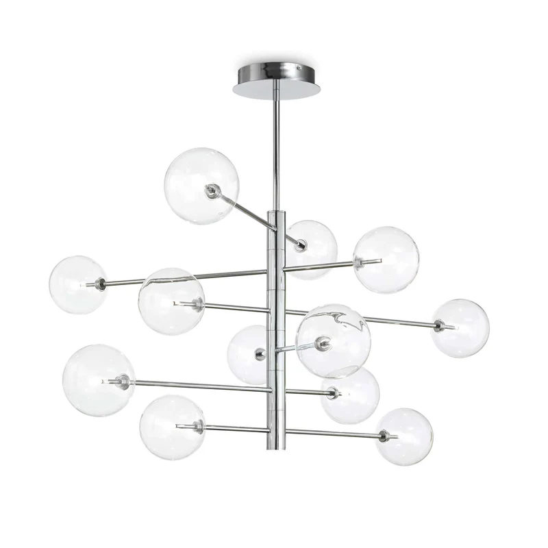 Pendelleuchte Silber, Hängelampe Silber, Durchmesser 124 cm