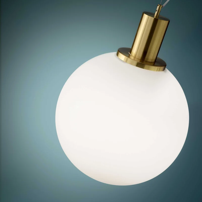 Pendelleuchte rund weiß, Hängelampe weiß-Gold, Durchmesser 40 cm
