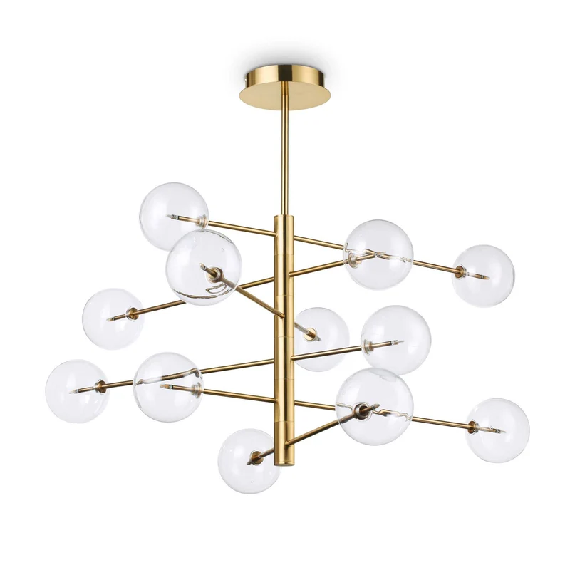 Pendelleuchte Gold, Hängelampe Gold, Durchmesser 124 cm