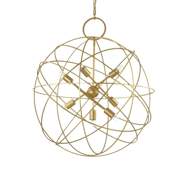 Pendelleuchte rund Gold, Hängelampe Gold, runde Pendellampe Gold, Durchmesser 80 cm