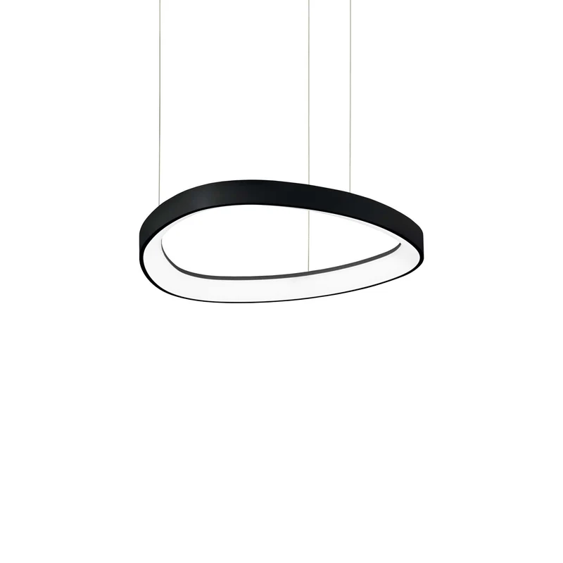 LED Pendelleuchte schwarz, LED Hängelampe schwarz, Durchmesser 43 cm