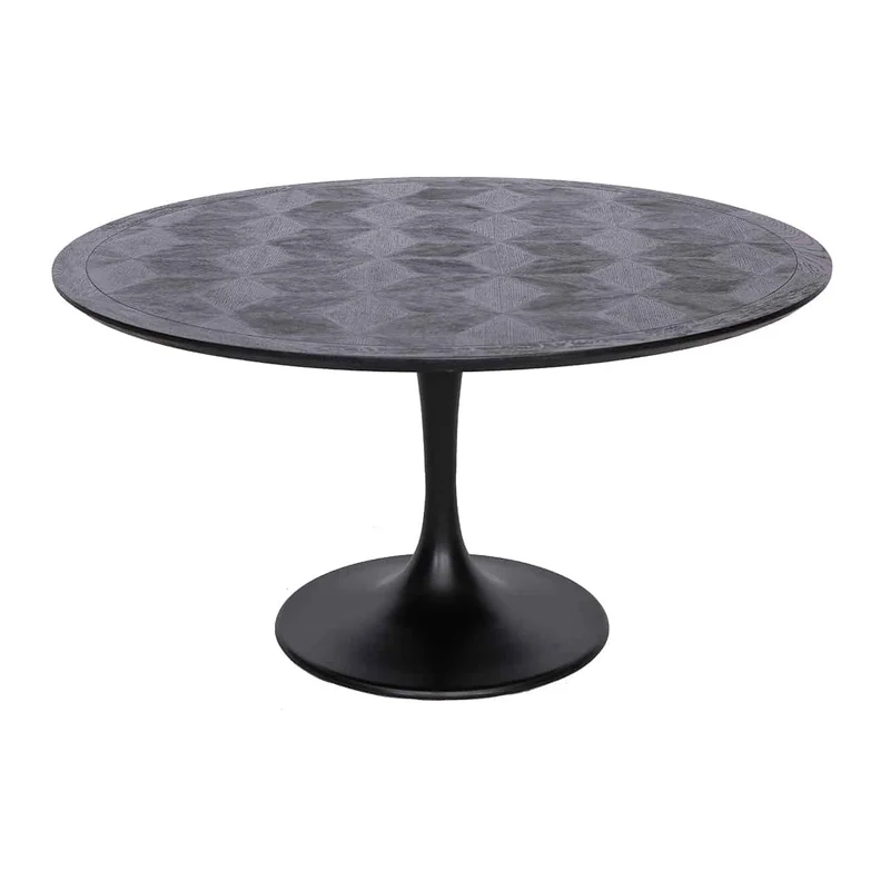Runder Esstisch schwarz, Tisch rund schwarz, Esstisch rund schwarz, Breite 140 cm
