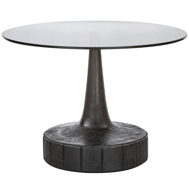 Soya beistelltisch mangoholz/glas schwarz