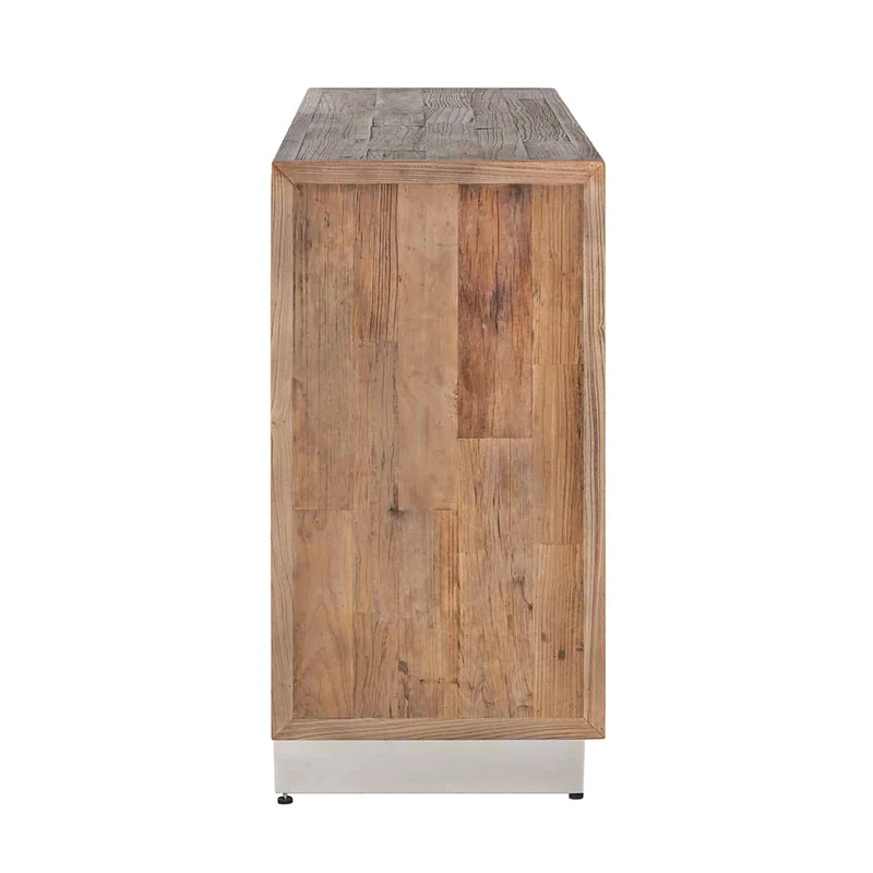 Sideboard Altholz, Anrichte Altholz, Siedeboard Silber Gestell, Breite 160 cm